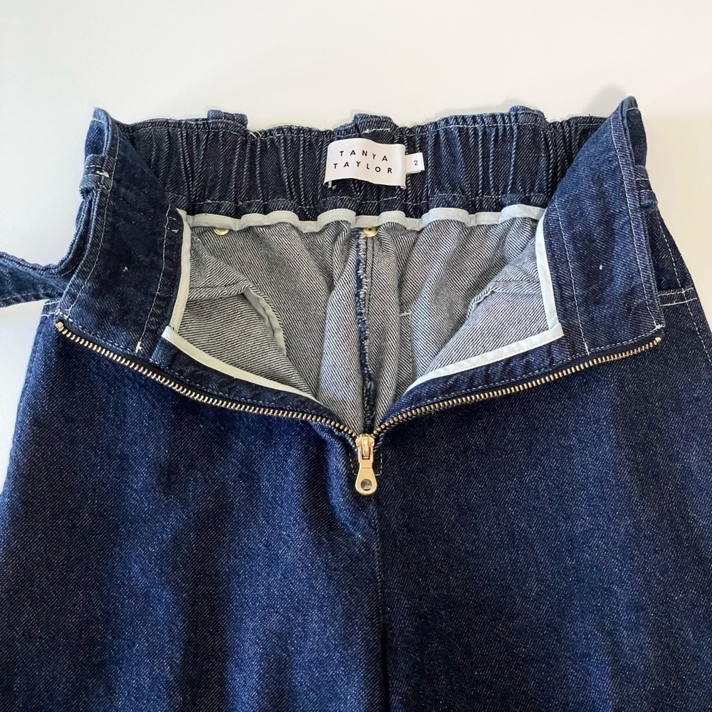 Tanya Taylor Dark Indigo Wide-Leg Jeans - Picture 10 of 16
